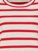 Striped Round Neck Jumper - Red Rose