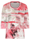 Graphic Print Long Sleeve T-Shirt - Red Rose