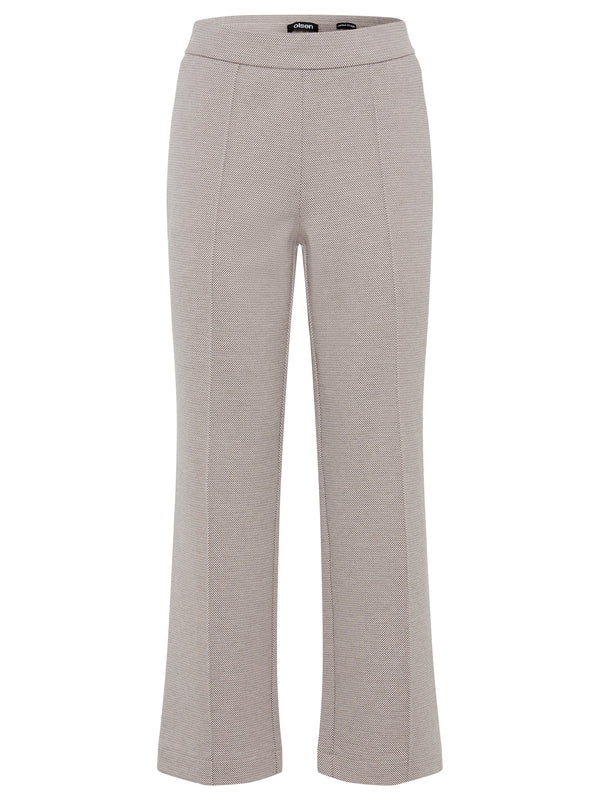Cropped Casual Trousers - Dark Taupe