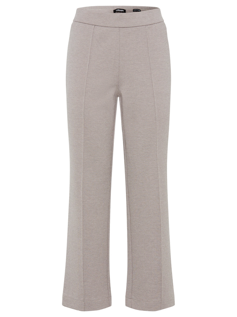 Cropped Casual Trousers - Dark Taupe