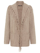 Plain Cardigan - Dark Taupe Melange