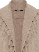 Plain Cardigan - Dark Taupe Melange
