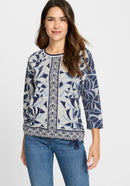 All Over Print T-Shirt - Indigo Denim