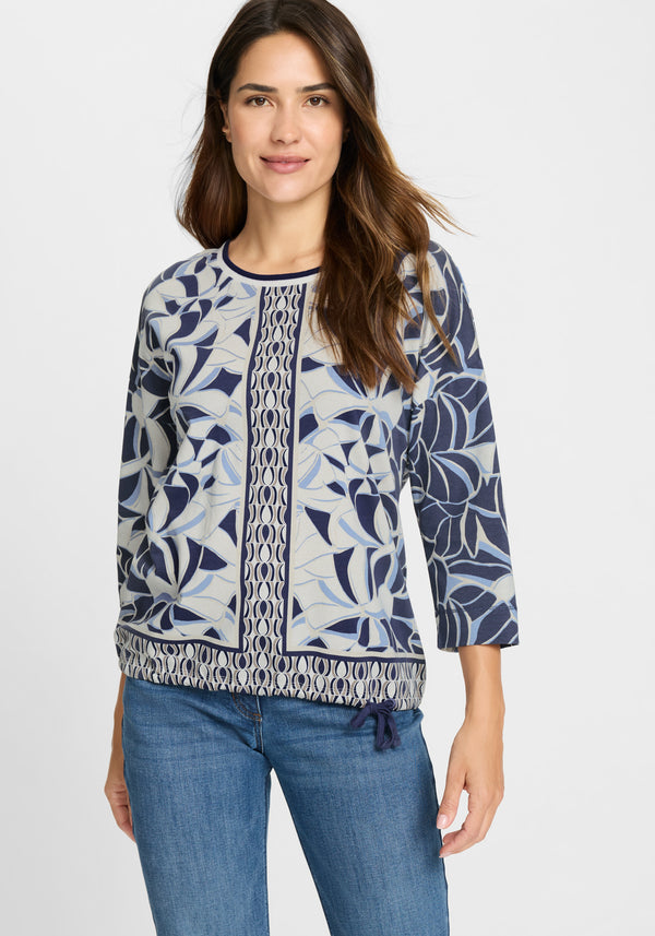 All Over Print T-Shirt - Indigo Denim