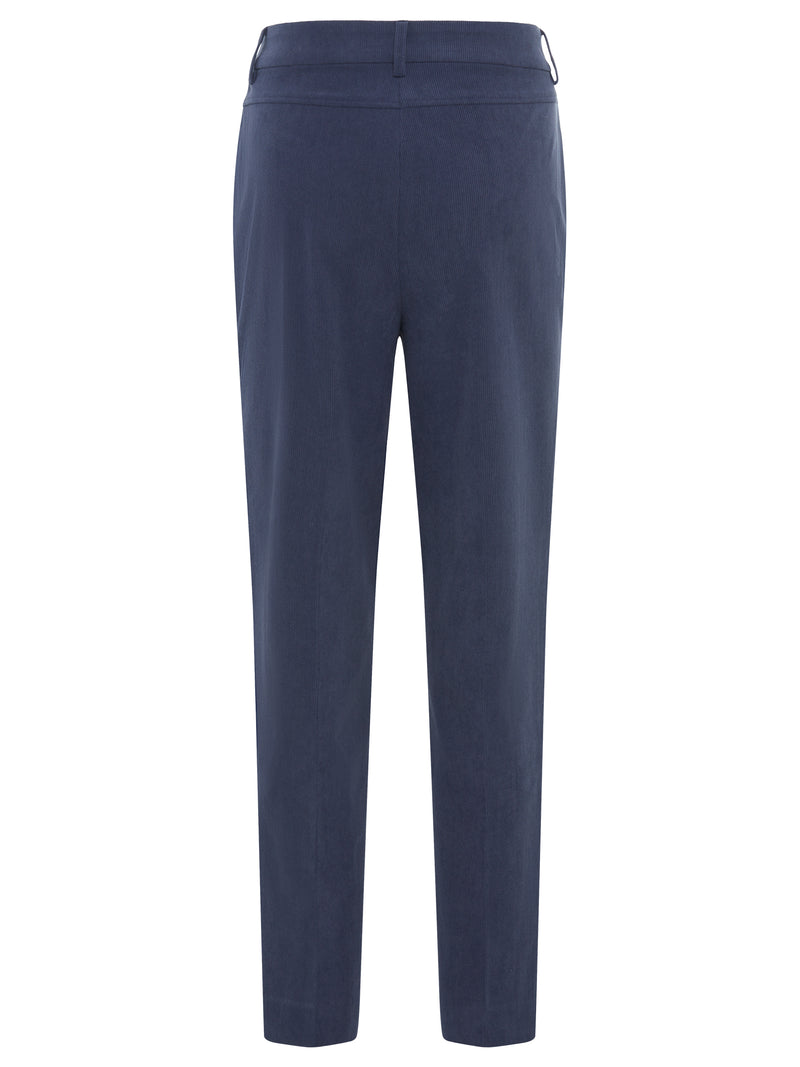 Cropped Casual Trousers - Indigo Denim