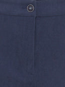 Cropped Casual Trousers - Indigo Denim