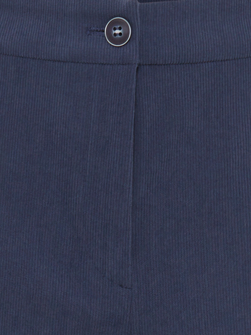 Cropped Casual Trousers - Indigo Denim