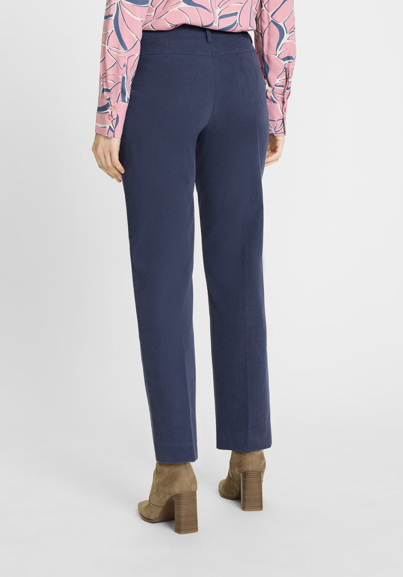 Cropped Casual Trousers - Indigo Denim