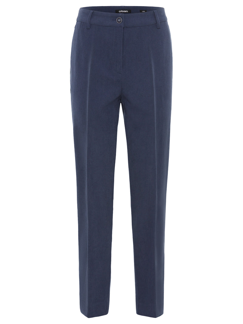Cropped Casual Trousers - Indigo Denim