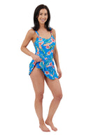 Tropical Skirt Swimsuit - Cobalt Blue