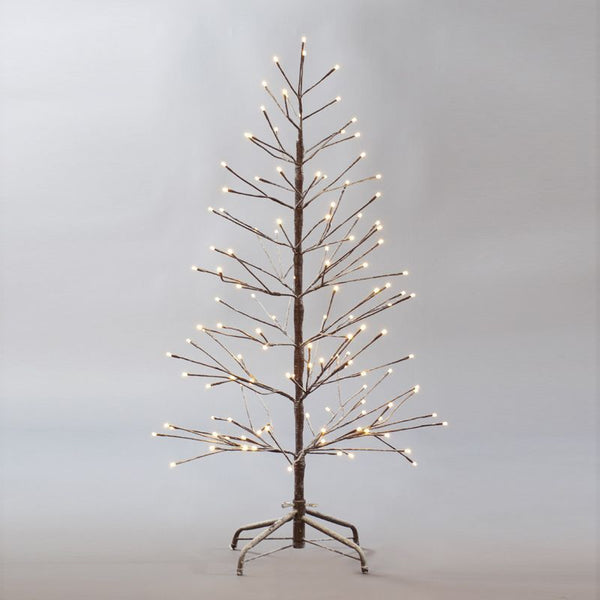 6 Foot Snowy Twig Tree 168 Warm White LED