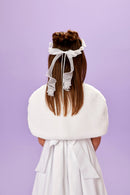 Audrey Communion Head Ring - White