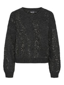 Rada Sequin Round Neck Jumper - Dark Grey Melange
