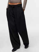 Olivia Barrel Leg Trouser - Black