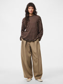Sadie Long Sleeve Stripe T-Shirt - Hot Fudge/cloud Dancer