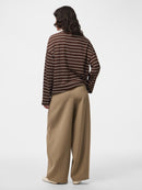 Sadie Long Sleeve Stripe T-Shirt - Hot Fudge/cloud Dancer