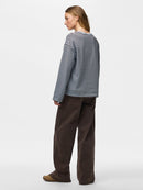 Sadie Long Sleeve Stripe T-Shirt - Cashmere Blue/hot Fudge