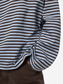 Sadie Long Sleeve Stripe T-Shirt - Cashmere Blue/hot Fudge