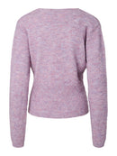 Allie Wrap V Neck Jumper - Light Lilac Melange