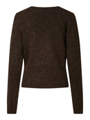 Allie Wrap V Neck Jumper - Hot Fudge Melange