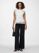 Olline Sleeveless Lace Top - Cloud Dancer