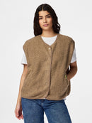 Katty Sleeveless Teddy Gilet - Silver Mink