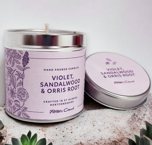 Wellness Candle Tin - Violet Sandalwood & Orris Wood