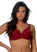 Contoured Underwire Bra - Dark Red