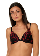 2 Tone Padded Bra - Black/red