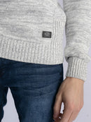 3 Button Knit - Antique White Melee