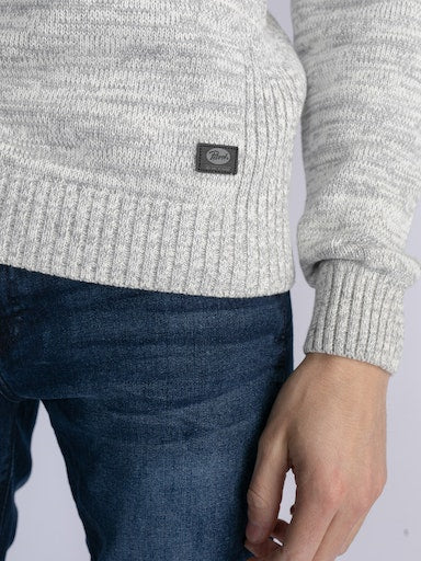 3 Button Knit - Antique White Melee