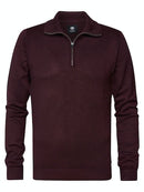 Plain 1/4 Zip Jumper - Dark Brick
