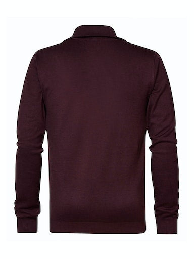 Plain 1/4 Zip Jumper - Dark Brick