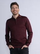 Plain 1/4 Zip Jumper - Dark Brick