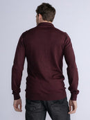 Plain 1/4 Zip Jumper - Dark Brick