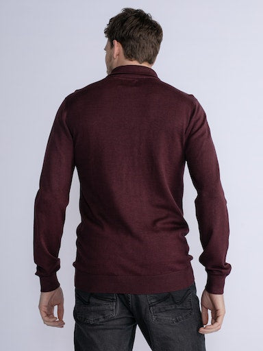 Plain 1/4 Zip Jumper - Dark Brick