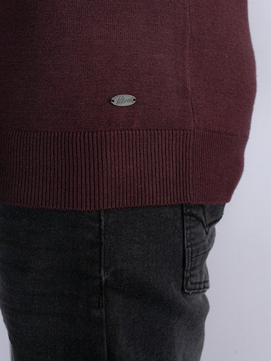 Plain 1/4 Zip Jumper - Dark Brick