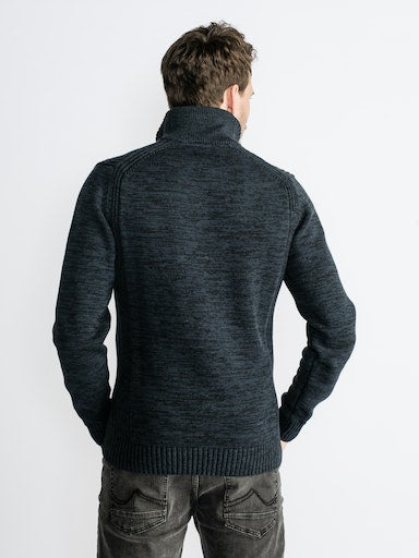 3 Button Knit - Midnight Navy