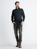 3 Button Knit - Midnight Navy