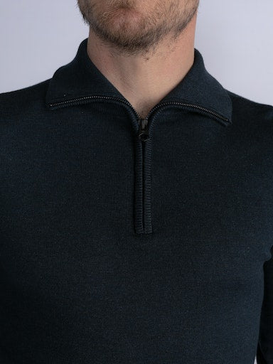 Plain 1/4 Zip Jumper - Midnight Navy