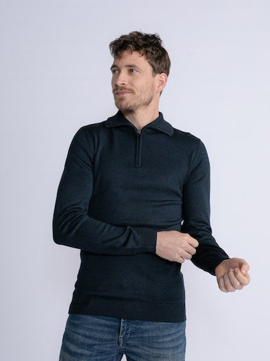 Plain 1/4 Zip Jumper - Midnight Navy
