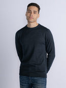 Plain Round Neck Jumper - Midnight Navy