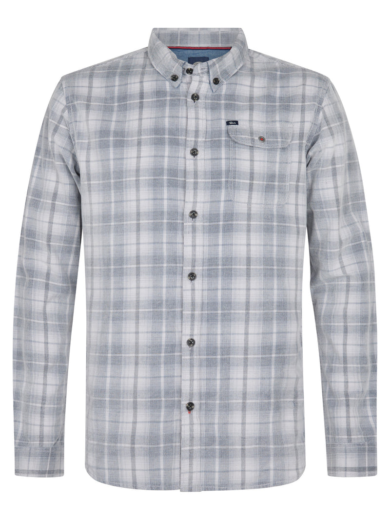 Long Sleeve Check Shirt - Light Grey