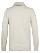 1/4 Zip Cotton Jumper - Antique White Melee