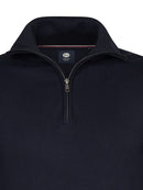 1/4 Zip Cotton Jumper - Navy Blue