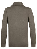 1/4 Zip Cotton Jumper - Mossy Stone