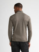 1/4 Zip Cotton Jumper - Mossy Stone