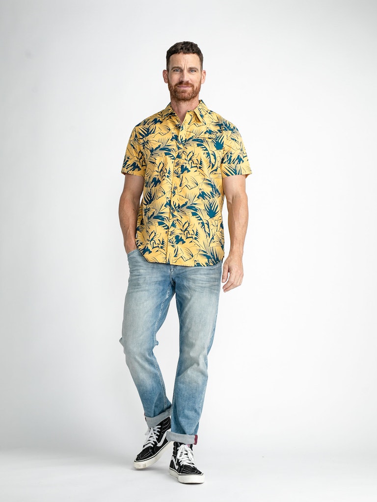 All Over Print Shirt - Yellow Ochre