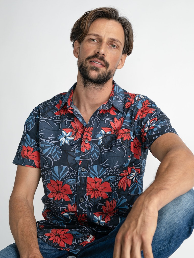 All Over Print Shirt - Midnight Navy