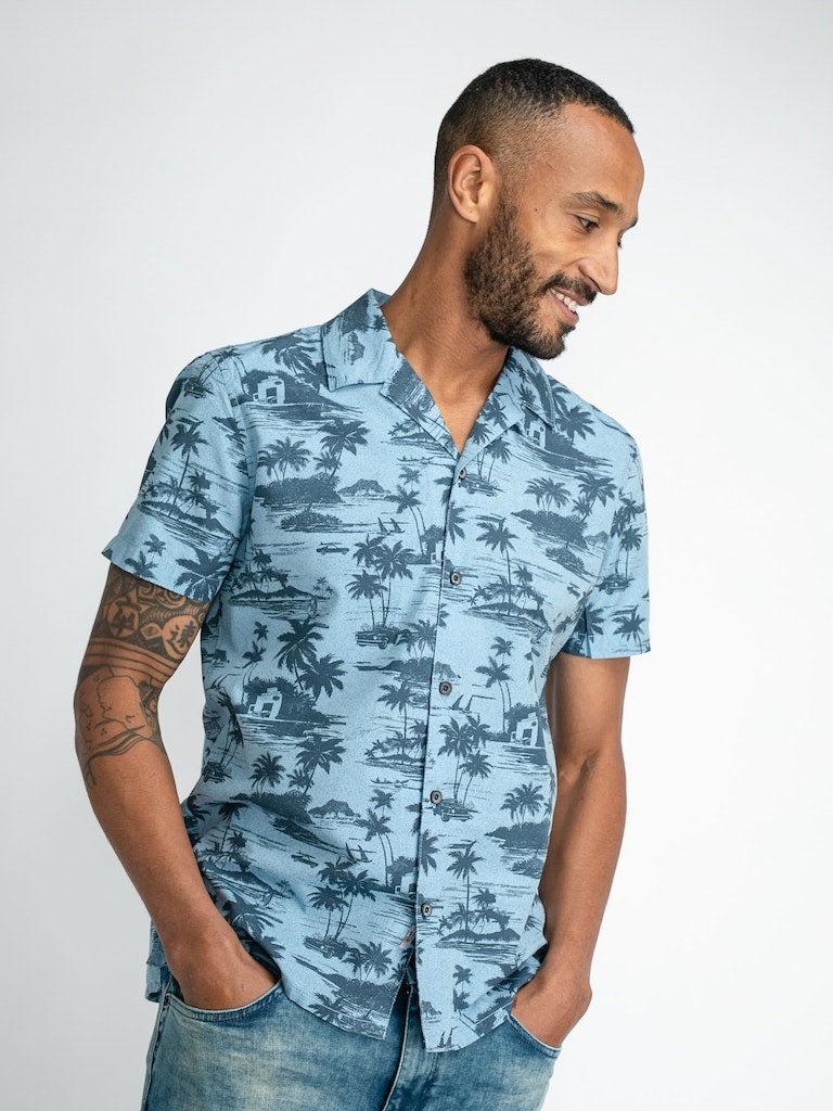 All Over Print Shirt - Pacific Blue